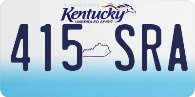KY license plate 415SRA