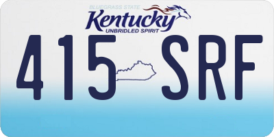KY license plate 415SRF