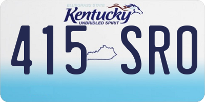 KY license plate 415SRO