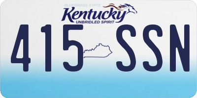 KY license plate 415SSN