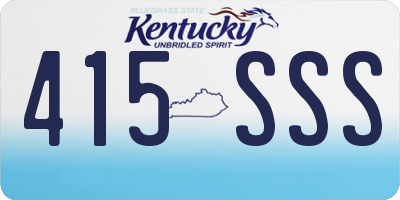 KY license plate 415SSS