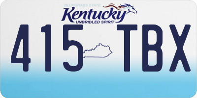 KY license plate 415TBX