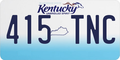 KY license plate 415TNC
