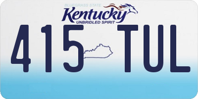 KY license plate 415TUL