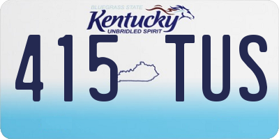 KY license plate 415TUS