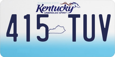 KY license plate 415TUV