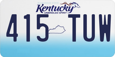 KY license plate 415TUW