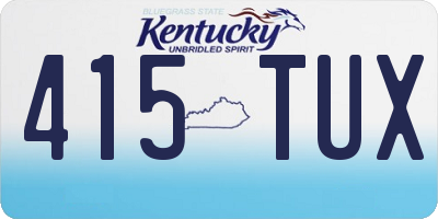 KY license plate 415TUX