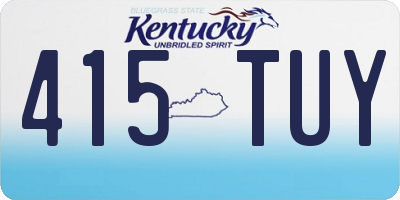 KY license plate 415TUY