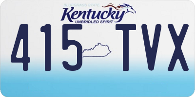 KY license plate 415TVX