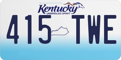 KY license plate 415TWE