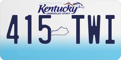 KY license plate 415TWI