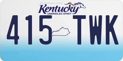 KY license plate 415TWK