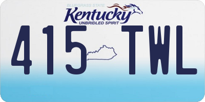KY license plate 415TWL