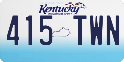 KY license plate 415TWN