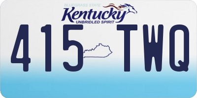KY license plate 415TWQ