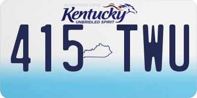 KY license plate 415TWU