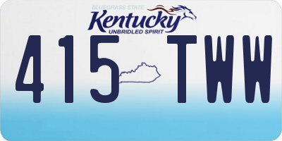 KY license plate 415TWW