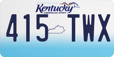 KY license plate 415TWX