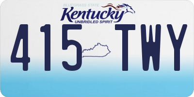 KY license plate 415TWY