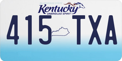 KY license plate 415TXA