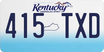 KY license plate 415TXD
