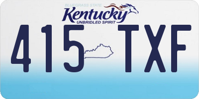 KY license plate 415TXF