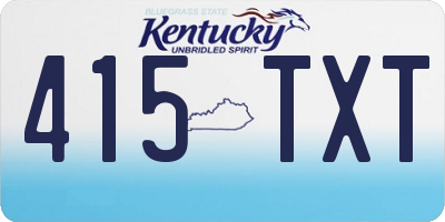 KY license plate 415TXT