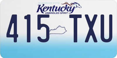 KY license plate 415TXU