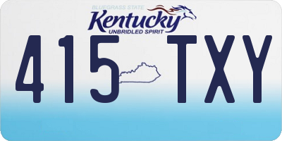 KY license plate 415TXY