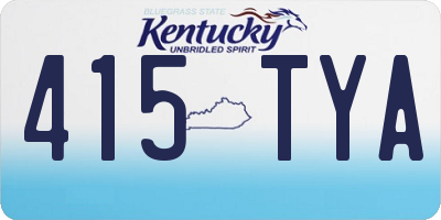 KY license plate 415TYA