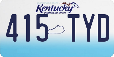 KY license plate 415TYD