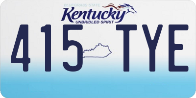 KY license plate 415TYE