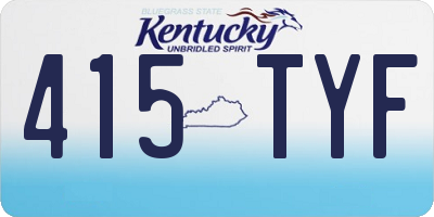 KY license plate 415TYF