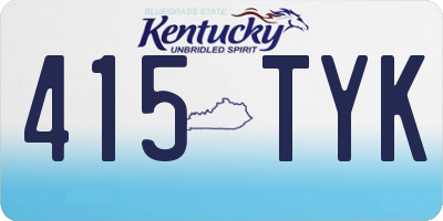 KY license plate 415TYK