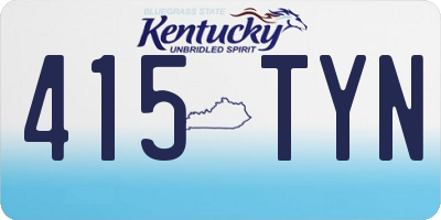 KY license plate 415TYN