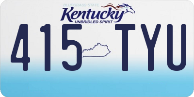 KY license plate 415TYU