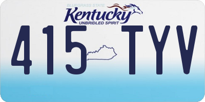KY license plate 415TYV