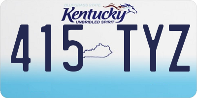 KY license plate 415TYZ