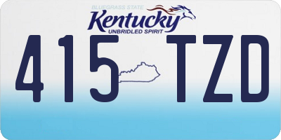 KY license plate 415TZD