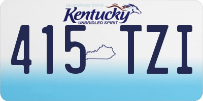KY license plate 415TZI
