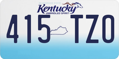 KY license plate 415TZO