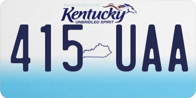 KY license plate 415UAA
