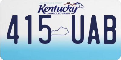 KY license plate 415UAB