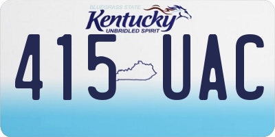 KY license plate 415UAC