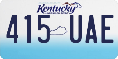 KY license plate 415UAE