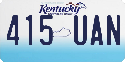 KY license plate 415UAN