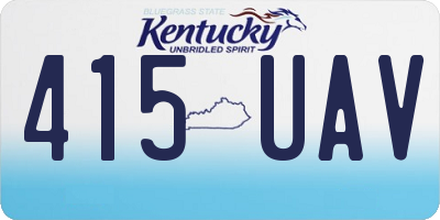 KY license plate 415UAV