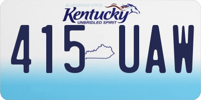 KY license plate 415UAW