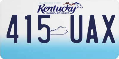 KY license plate 415UAX
